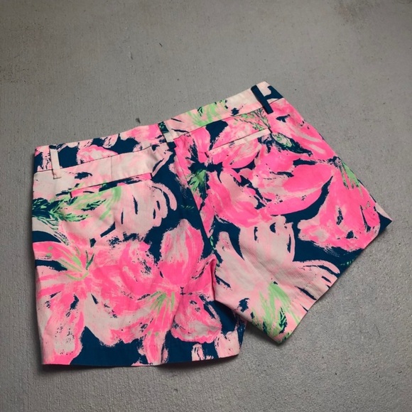 Lilly Pulitzer Callahan Teal Pink Floral Shorts 8 - Picture 7 of 7